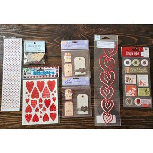 Provo Crafts Scrapbooking Stickers Die Cuts Embellishments Hearts LOT New #5
